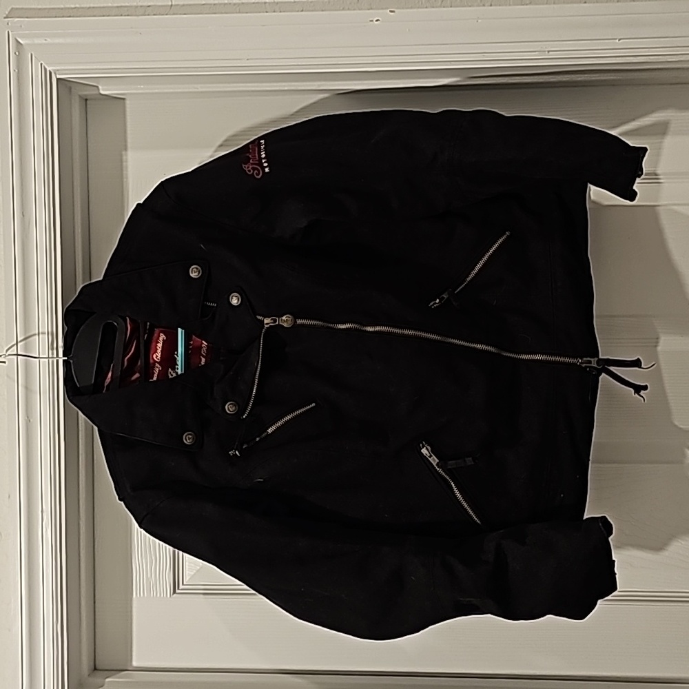 Ladies black indian motorcycle jacket sz m